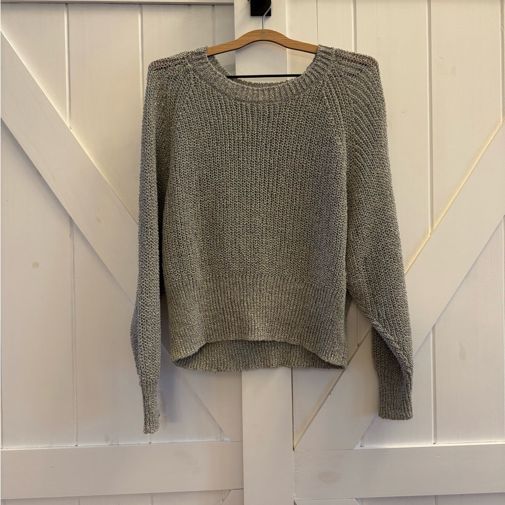 Bimba y Lola White/Black Oversized Knit Drop Shoulder Sweater